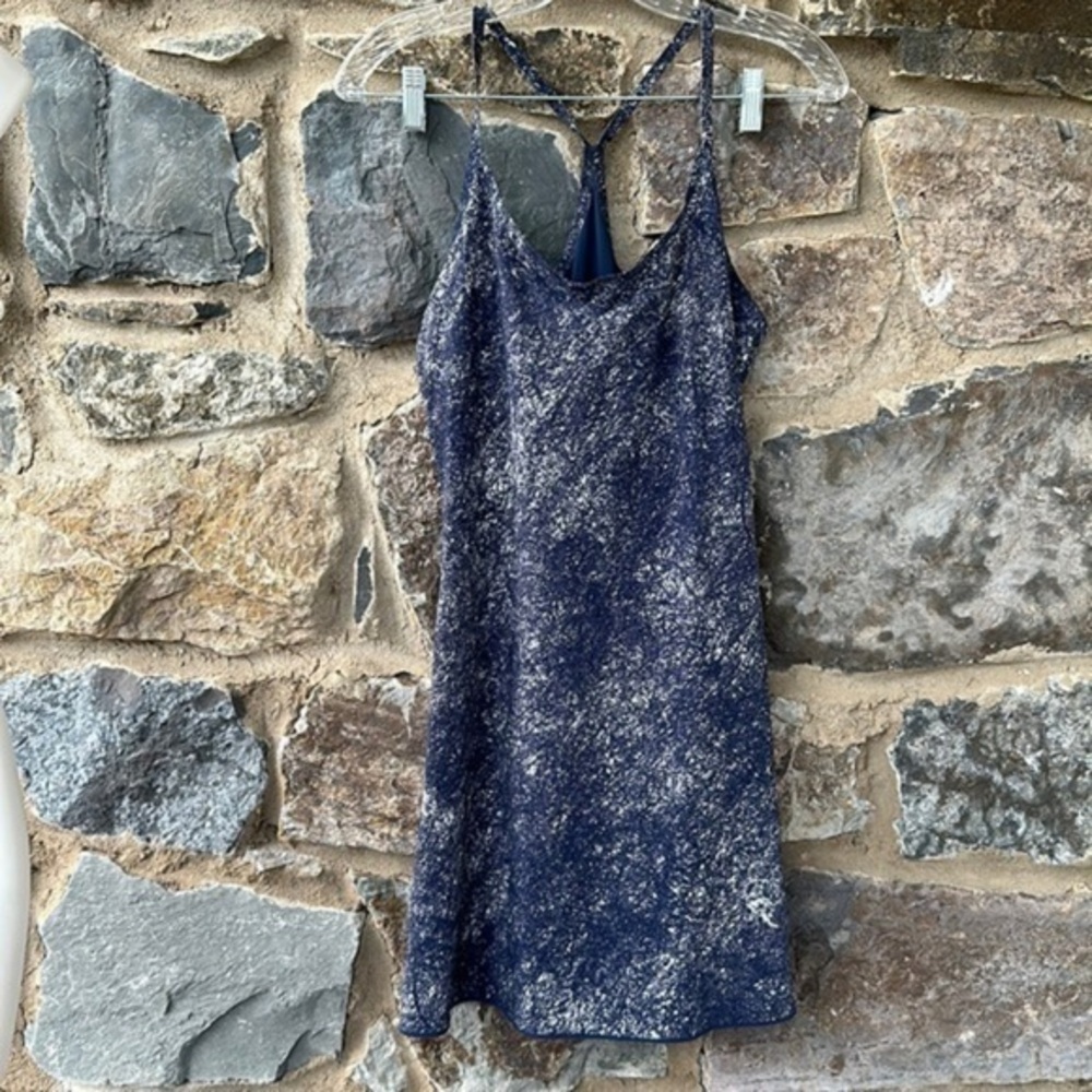 Outdoor Voices Blue Exercise Dress Ink Scrawl Tennis Skort Pockets Size Medium